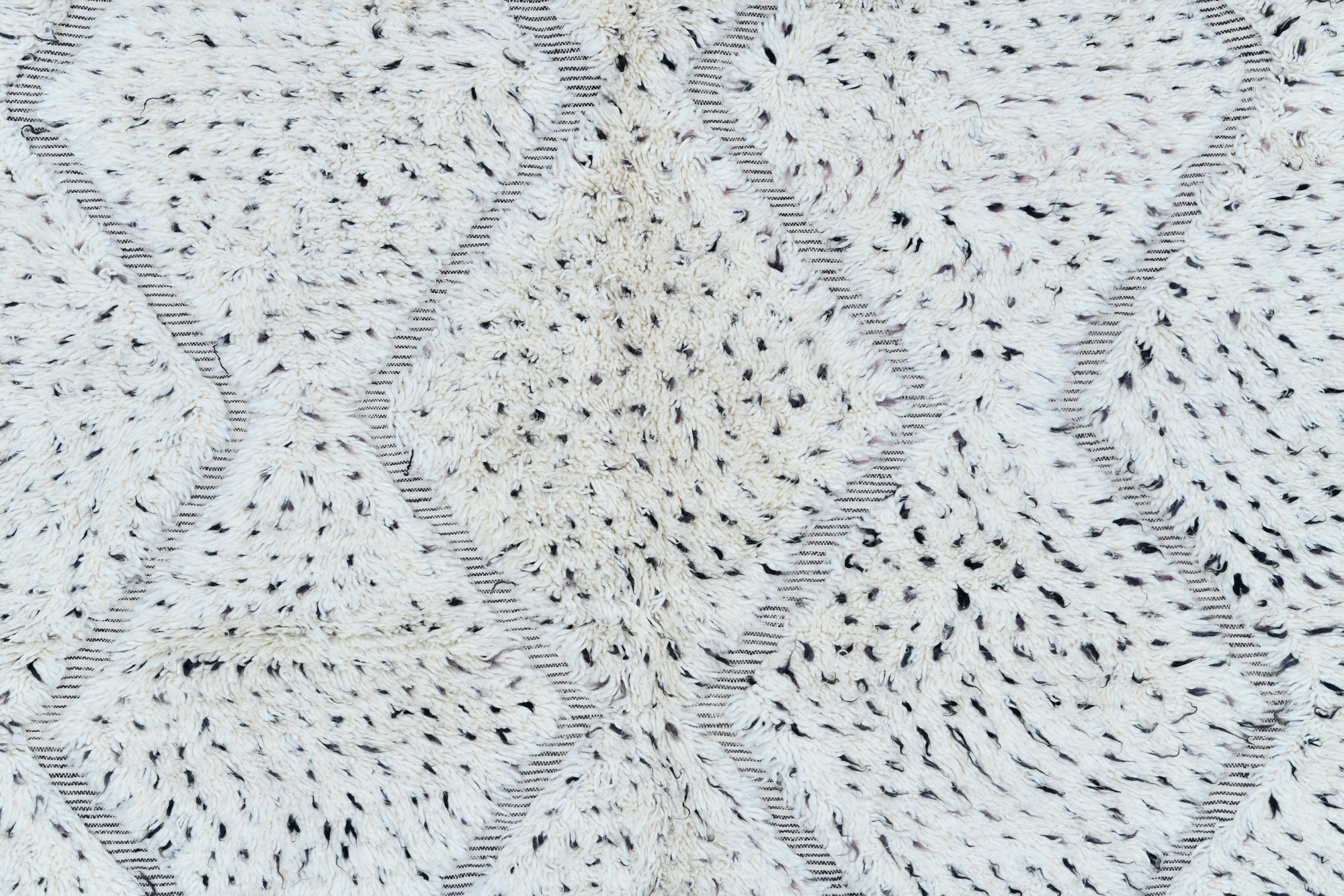 Moroccan custom rug from Beni Ourain, Wool and Thread, White