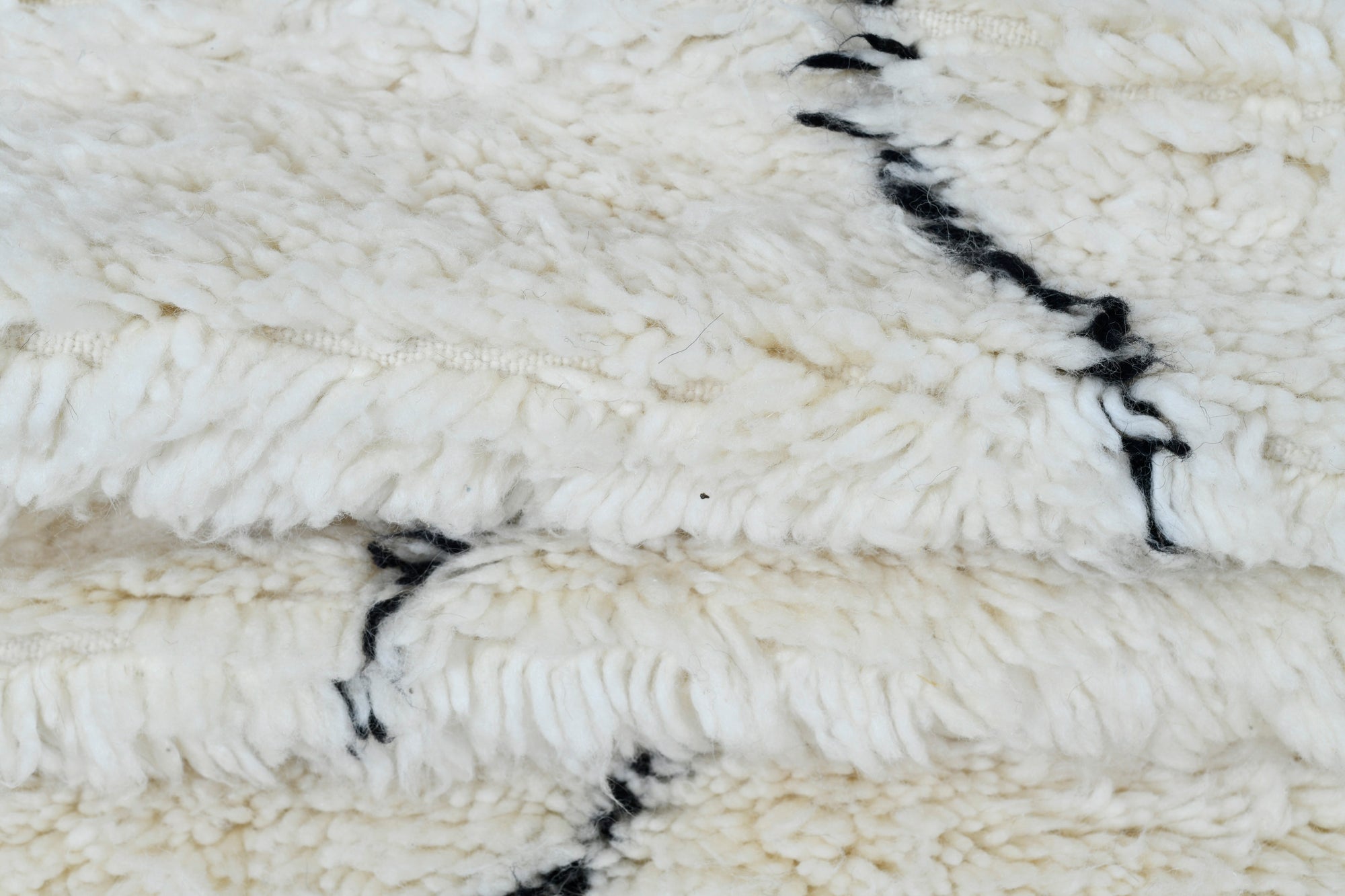Moroccan custom rug from Beni Ourain, Wool and Thread, White