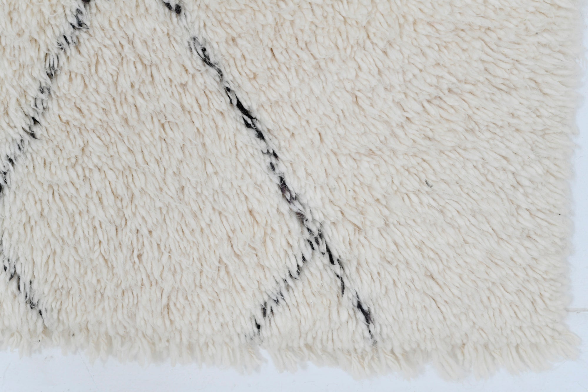 Moroccan custom rug from Beni Ourain, Wool and Thread, White