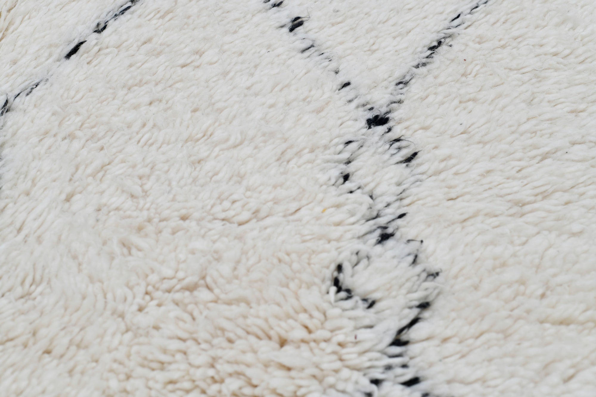 Moroccan custom rug from Beni Ourain, Wool and Thread, White