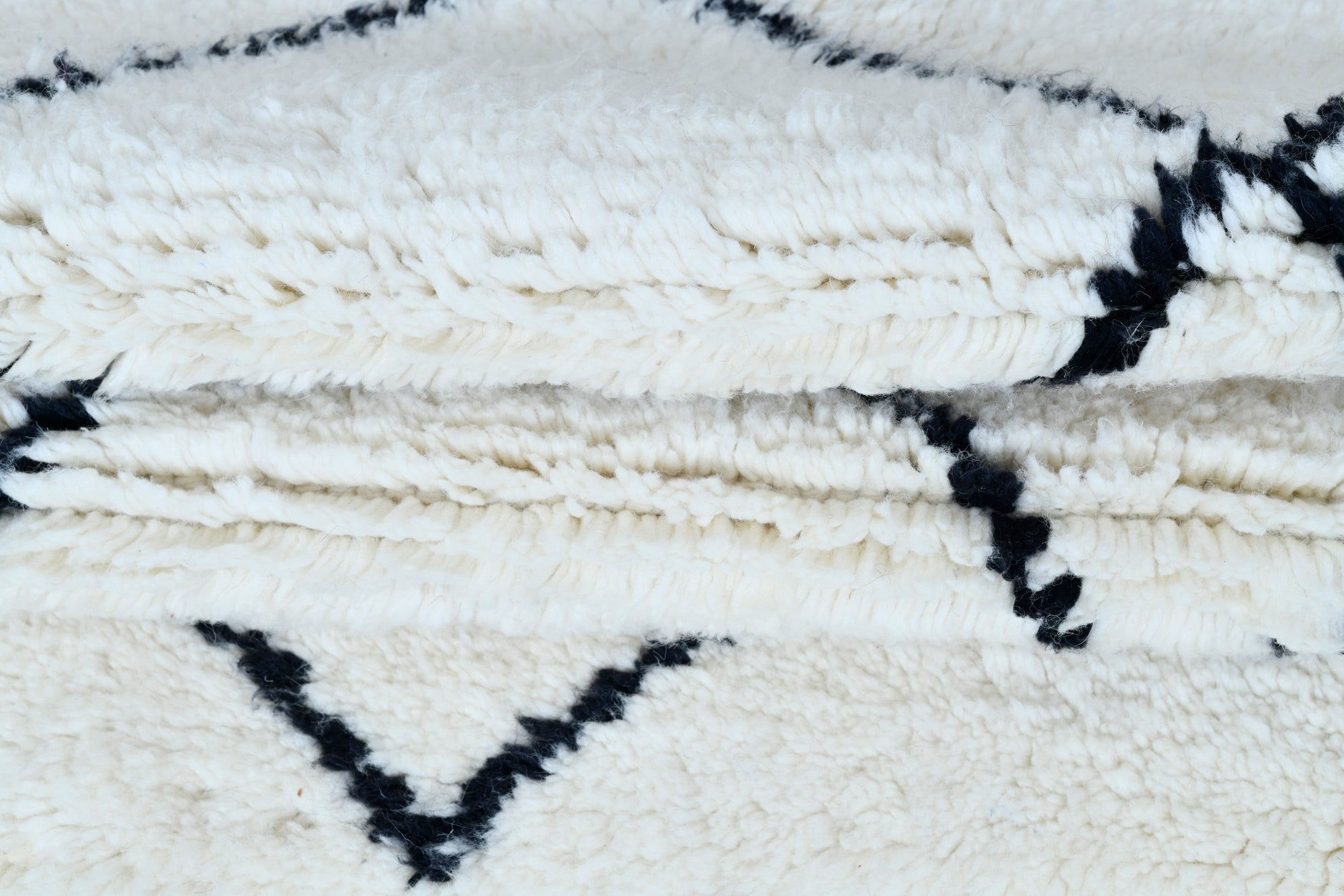 Moroccan custom rug from Beni Ourain, Wool and Thread, White