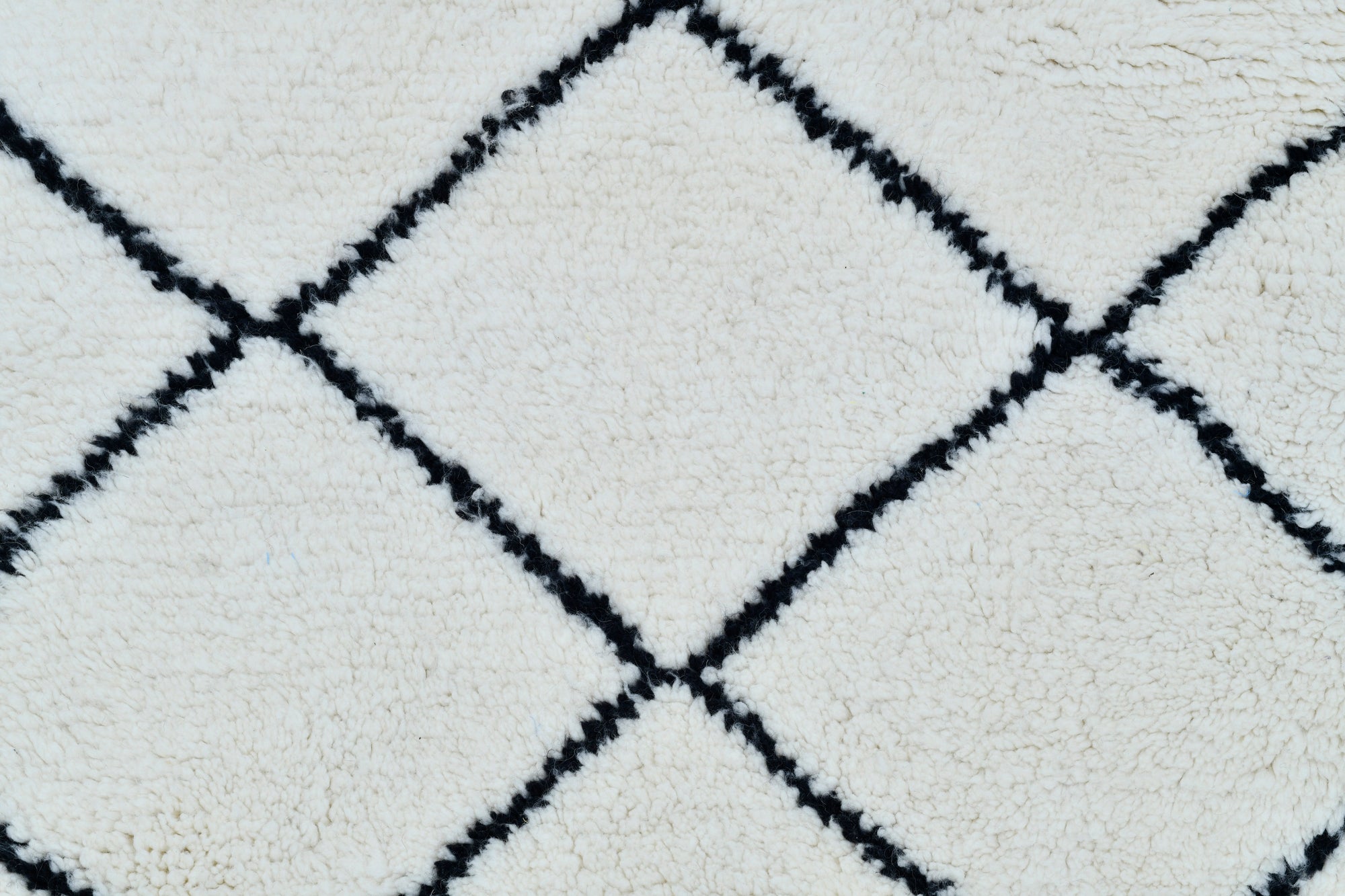 Moroccan custom rug from Beni Ourain, Wool and Thread, White