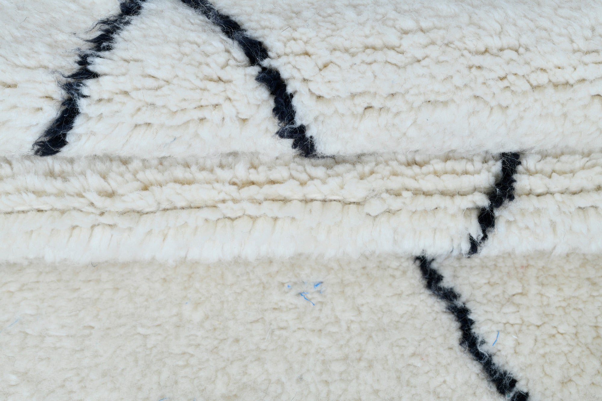 Moroccan custom rug from Beni Ourain, Wool and Thread, White