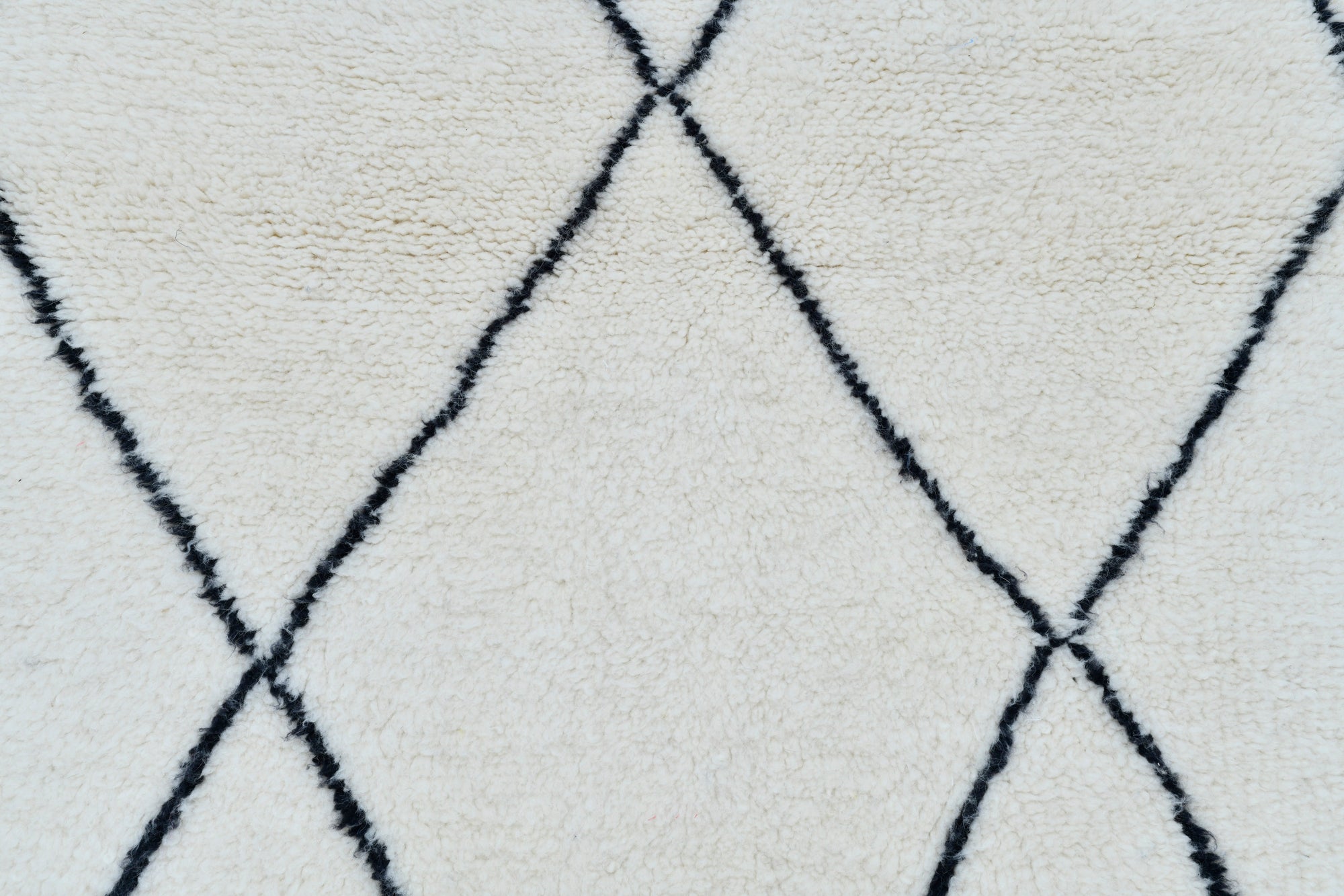 Moroccan custom rug from Beni Ourain, Wool and Thread, White