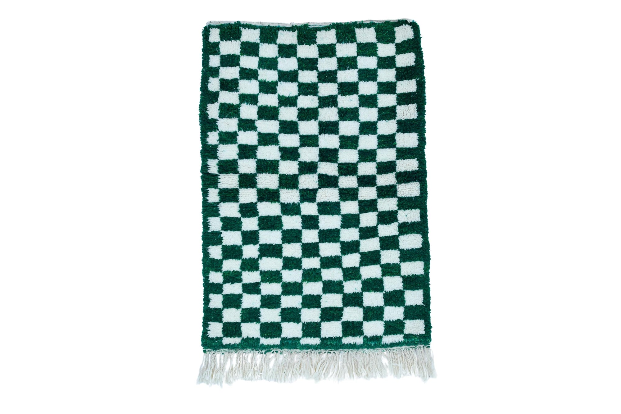 Moroccan custom rug from Beni Ourain, Wool and Thread, Green