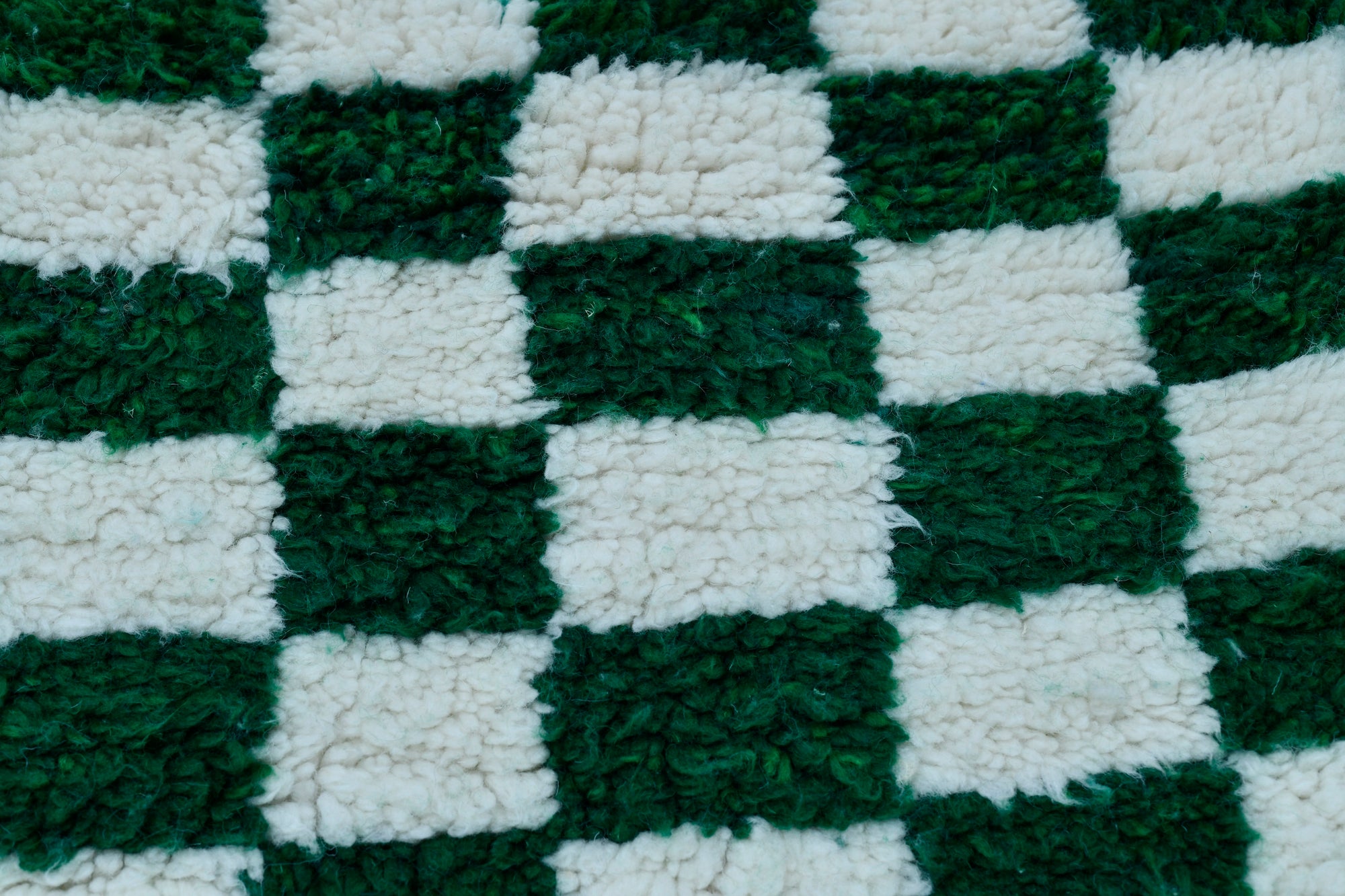 Moroccan custom rug from Beni Ourain, Wool and Thread, Green