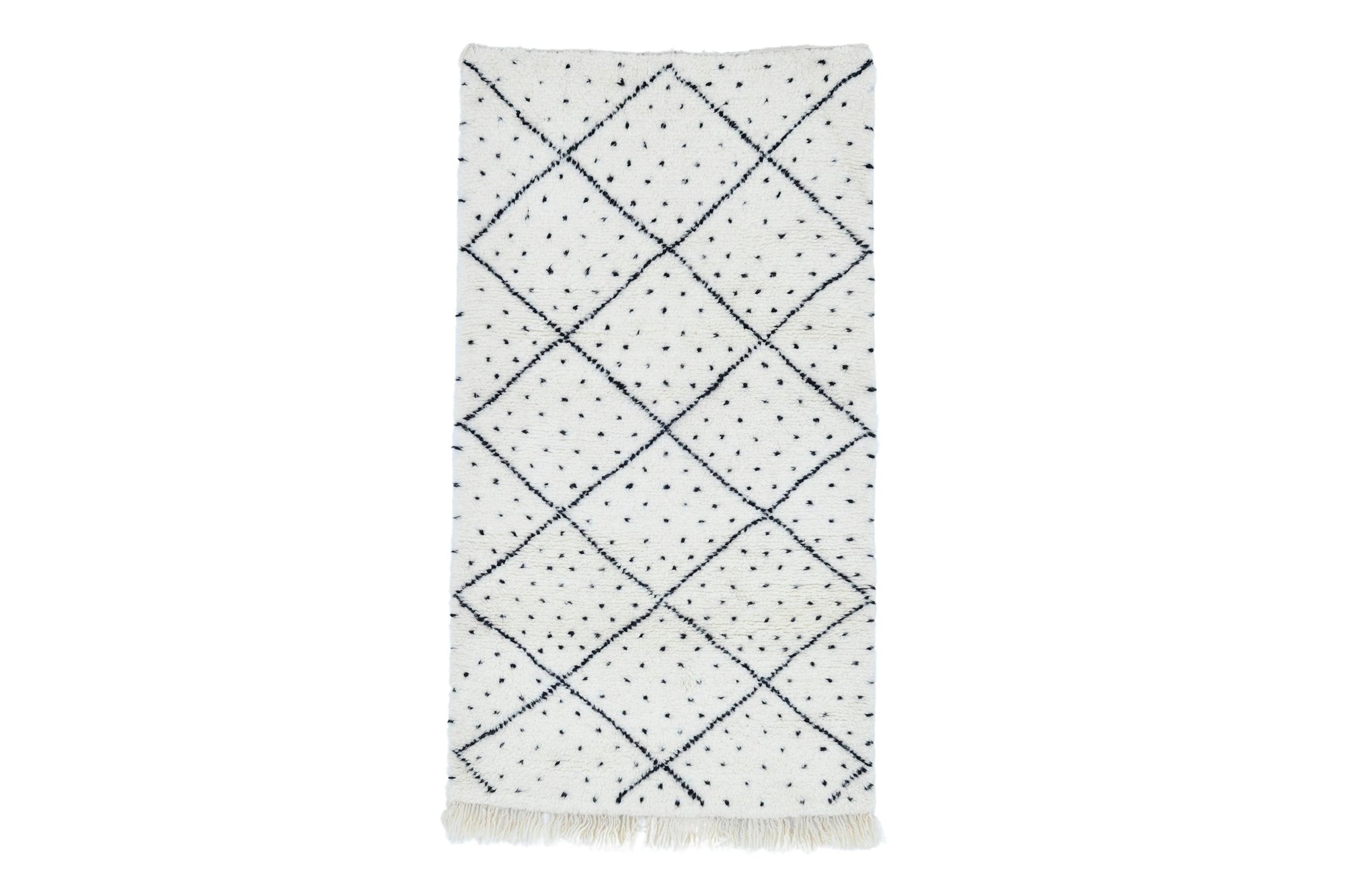 Moroccan custom rug from Beni Ourain, Wool, White