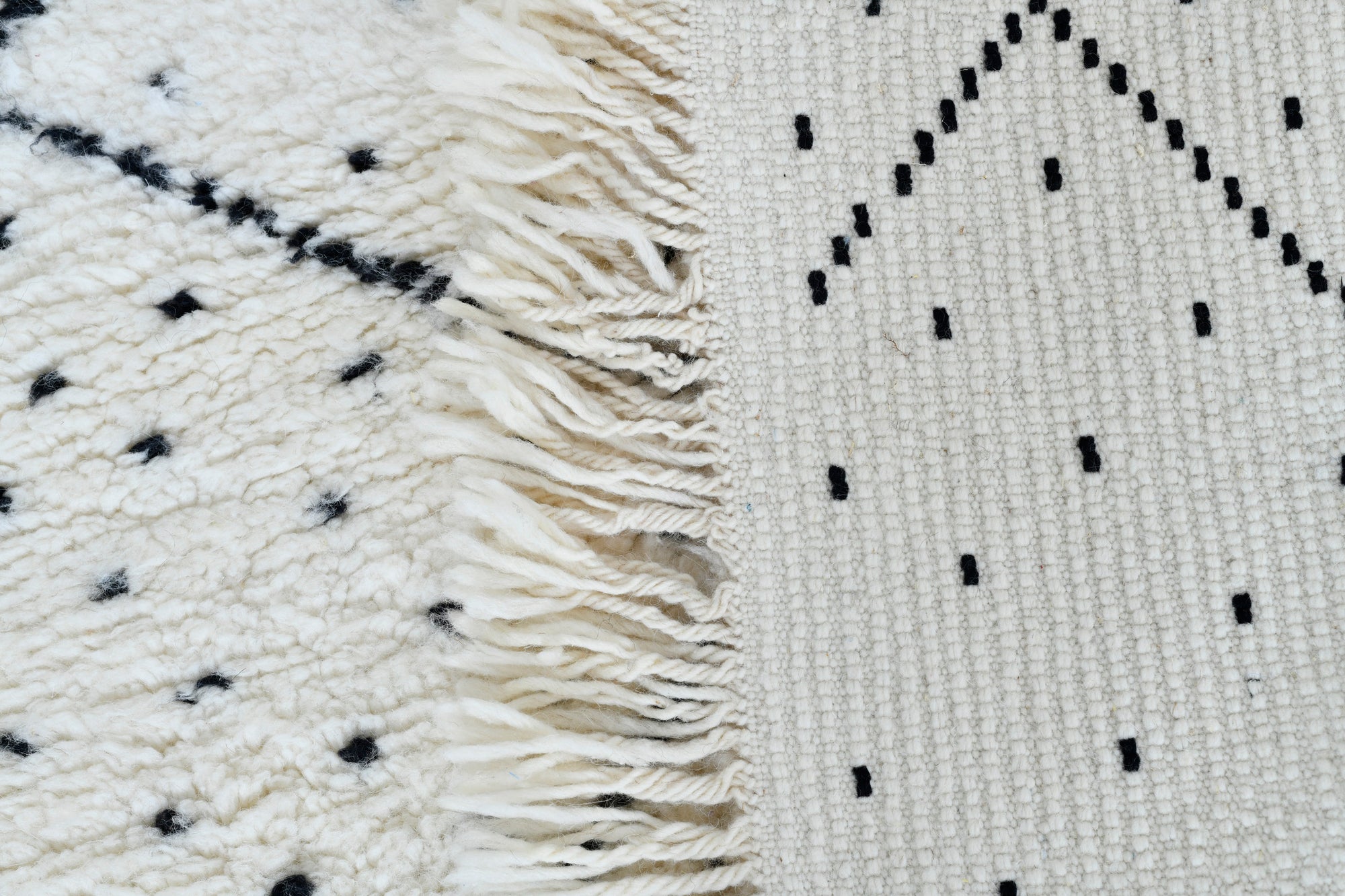 Moroccan custom rug from Beni Ourain, Wool, White