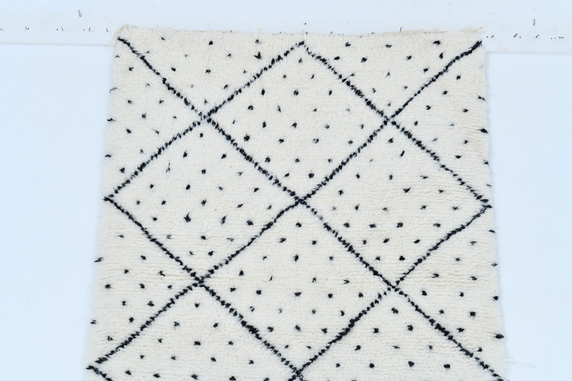 Moroccan custom rug from Beni Ourain, Wool, White