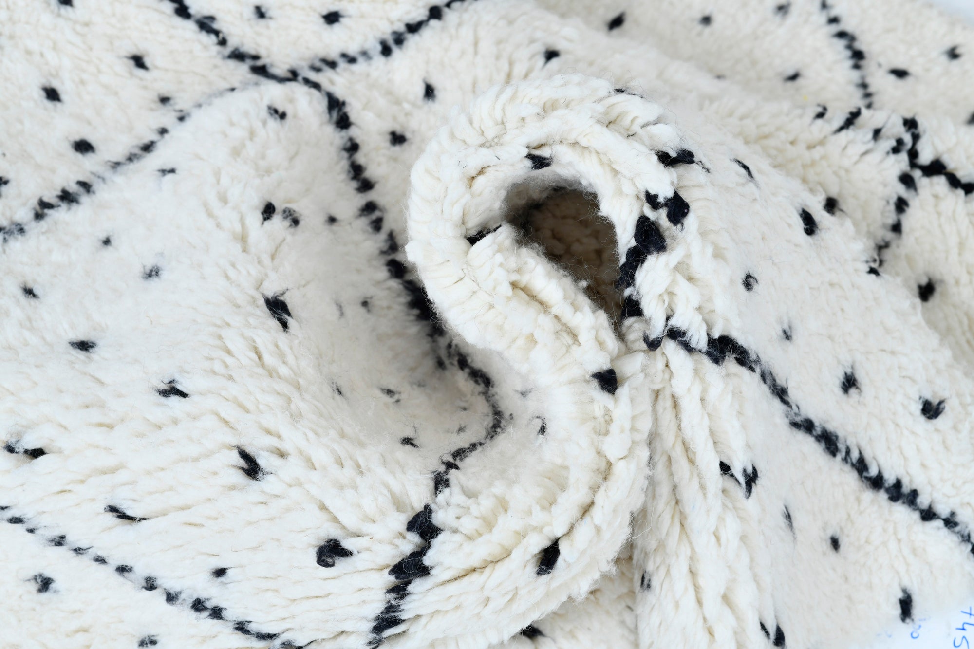 Moroccan custom rug from Beni Ourain, Wool, White