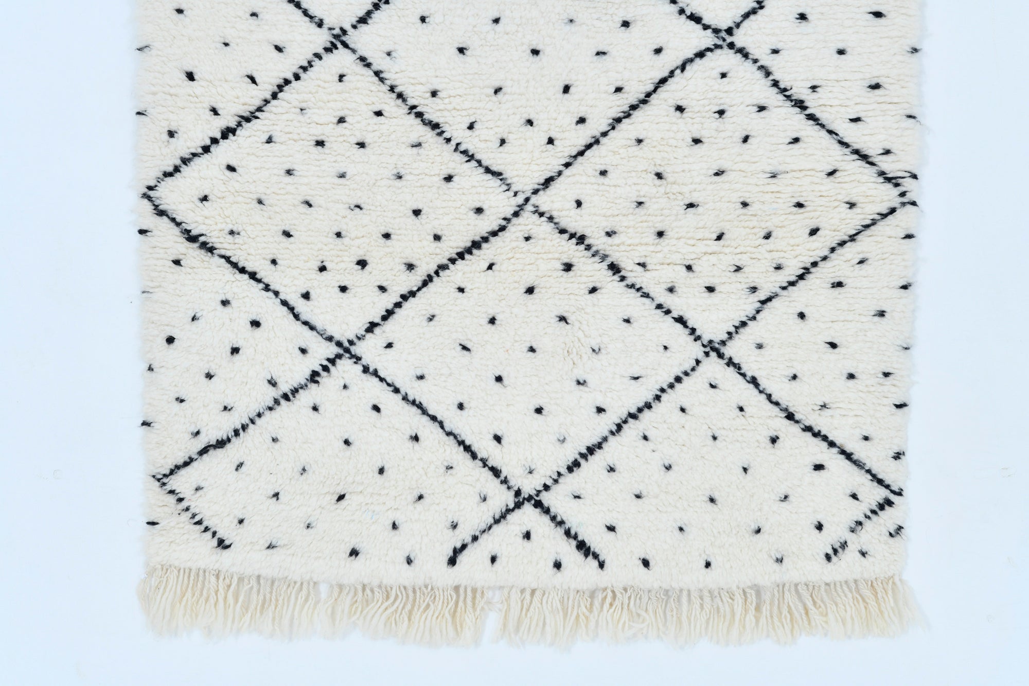 Moroccan custom rug from Beni Ourain, Wool, White
