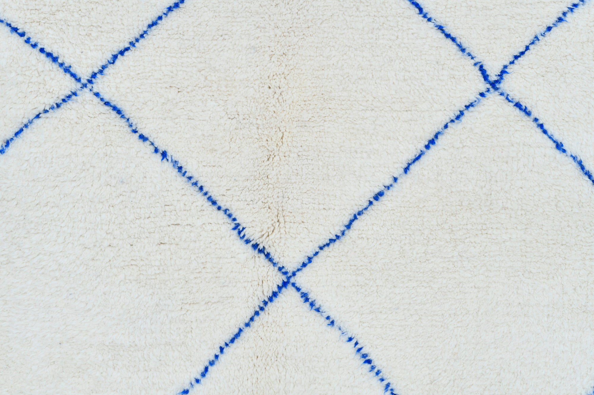 Moroccan custom rug from Beni Ourain, Wool and Thread, White