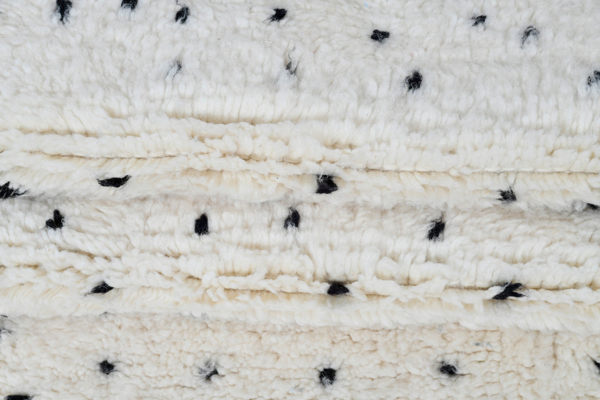 Moroccan custom rug from Beni Ourain, Wool and Thread, black and white