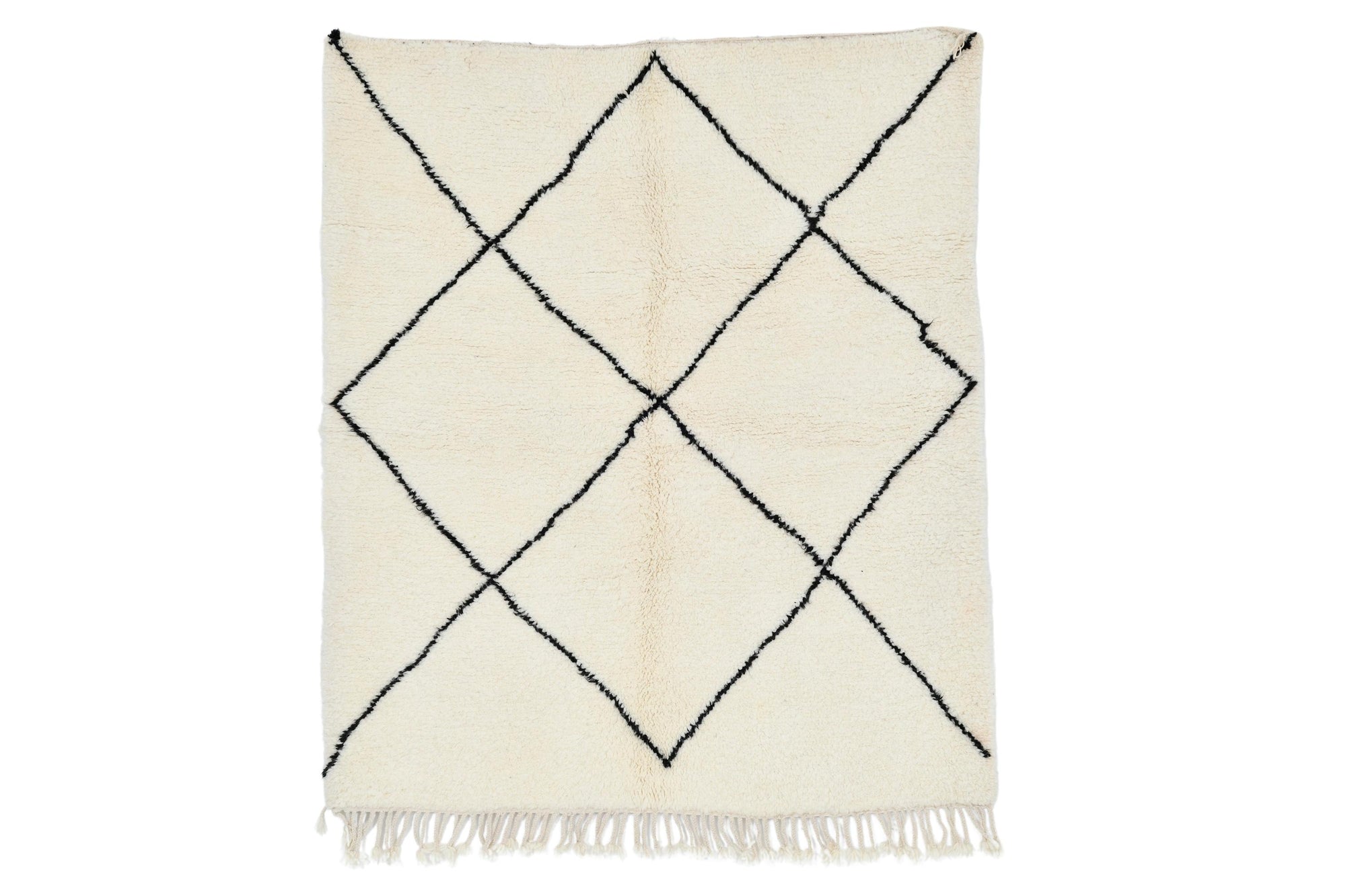 Moroccan custom rug from Beni Ourain, Wool, black and white