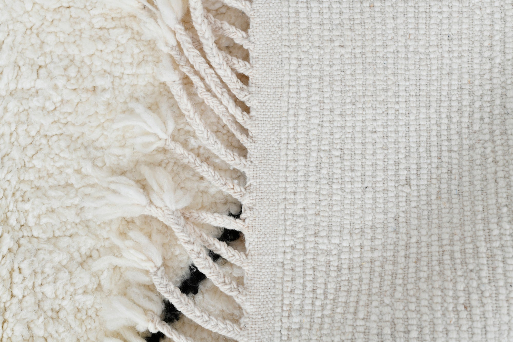 Moroccan custom rug from Beni Ourain, Wool, black and white