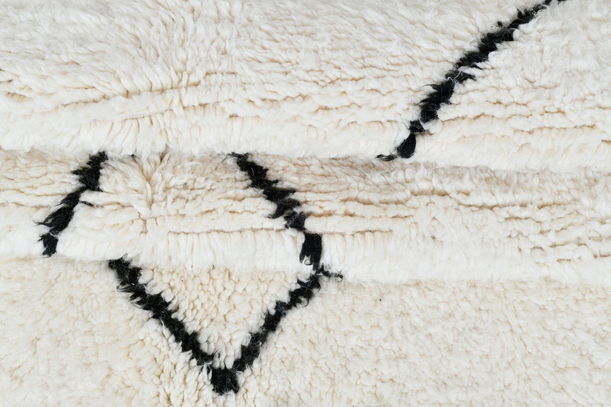 Moroccan custom rug from Beni Ourain, Wool, black and white