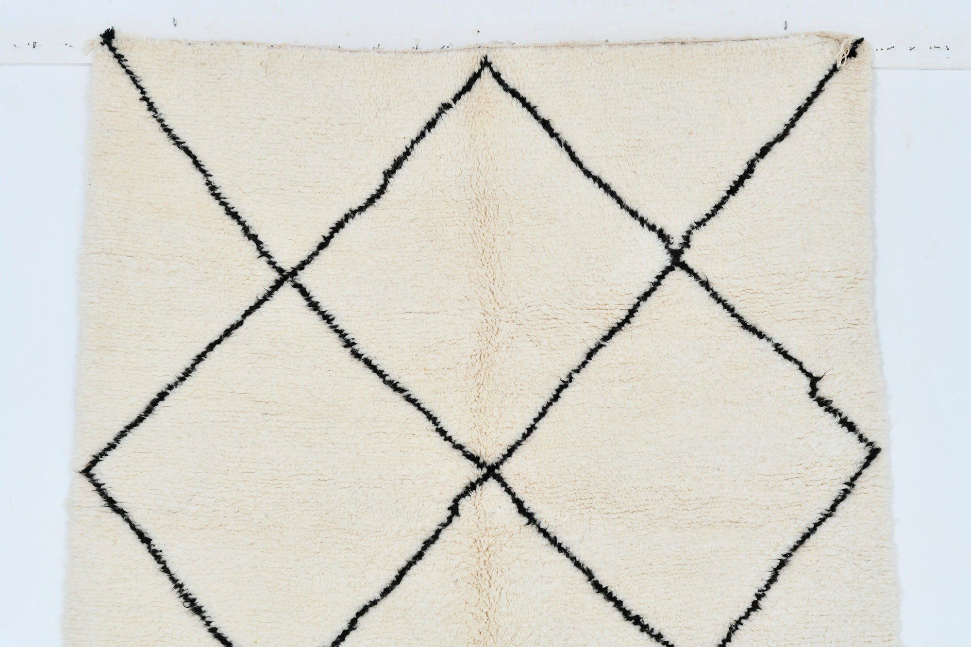 Moroccan custom rug from Beni Ourain, Wool, black and white