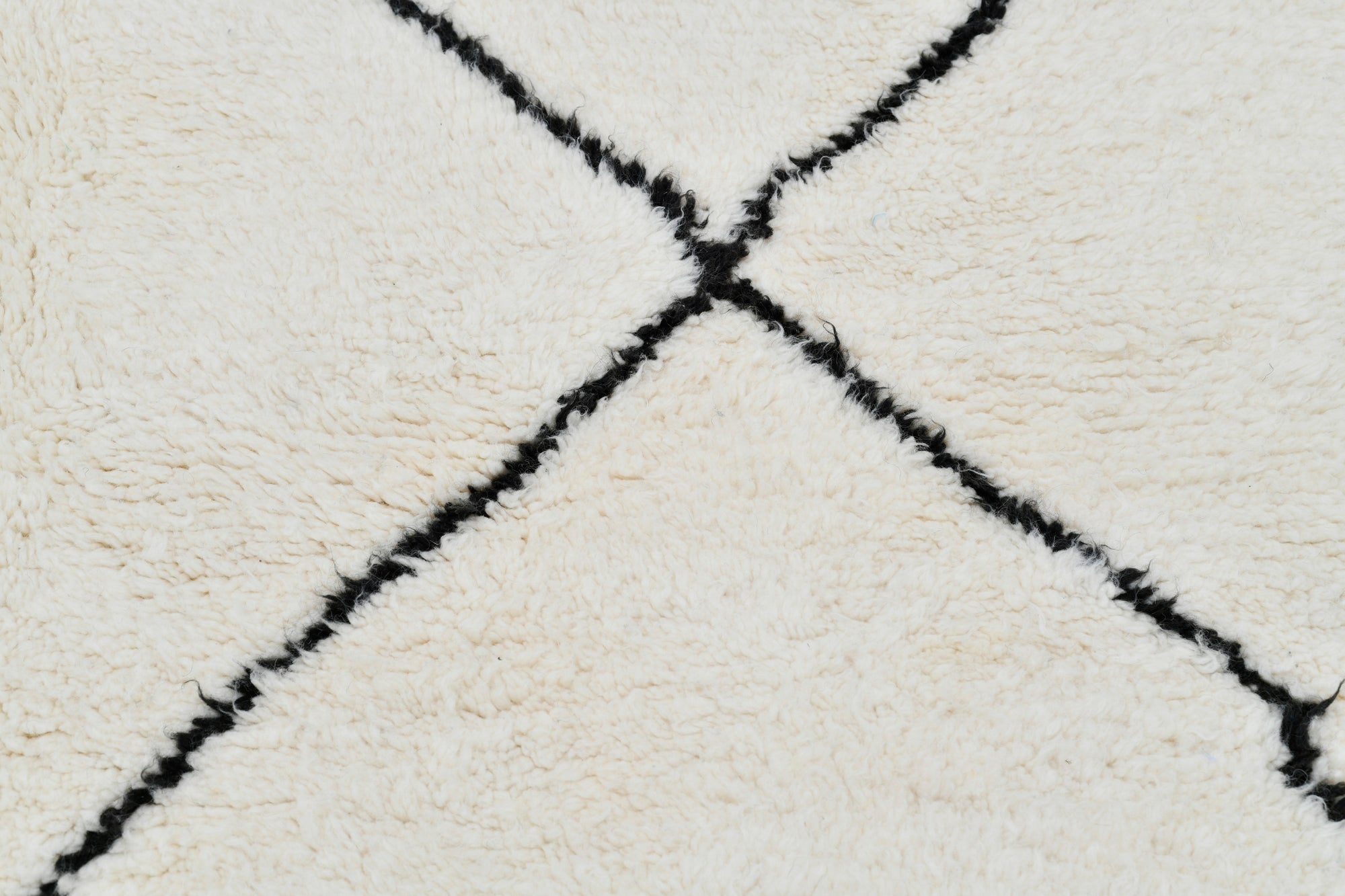 Moroccan custom rug from Beni Ourain, Wool, black and white