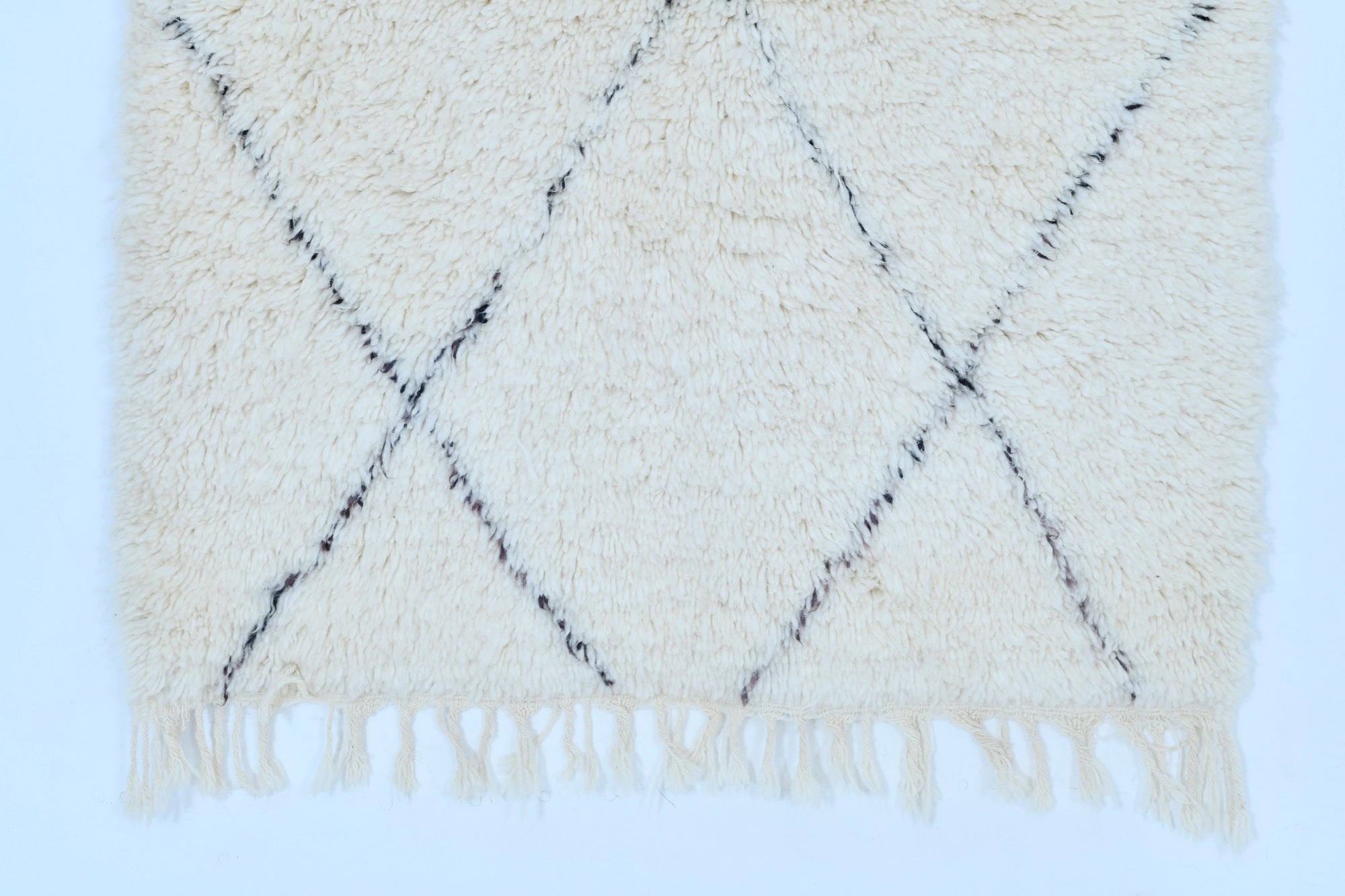 Moroccan custom rug from Beni Ourain, Wool, White