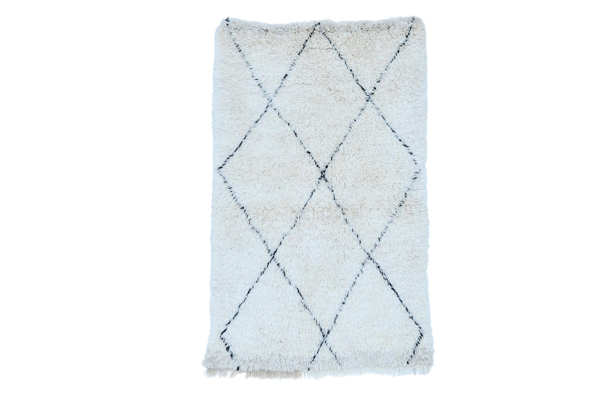 Moroccan custom rug from Beni Ourain, Wool, White