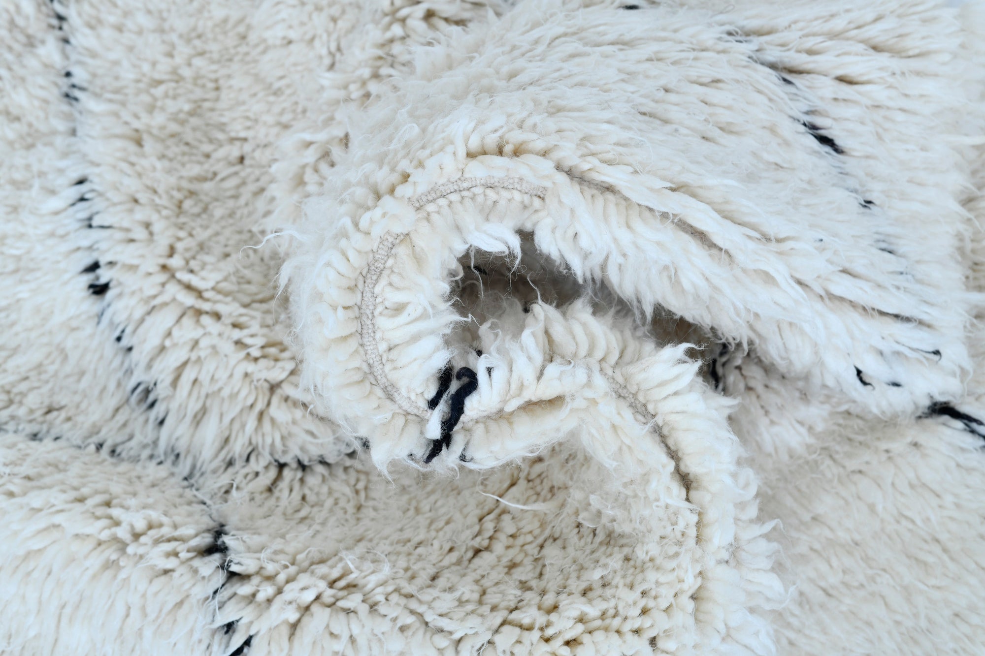 Moroccan custom rug from Beni Ourain, Wool, White