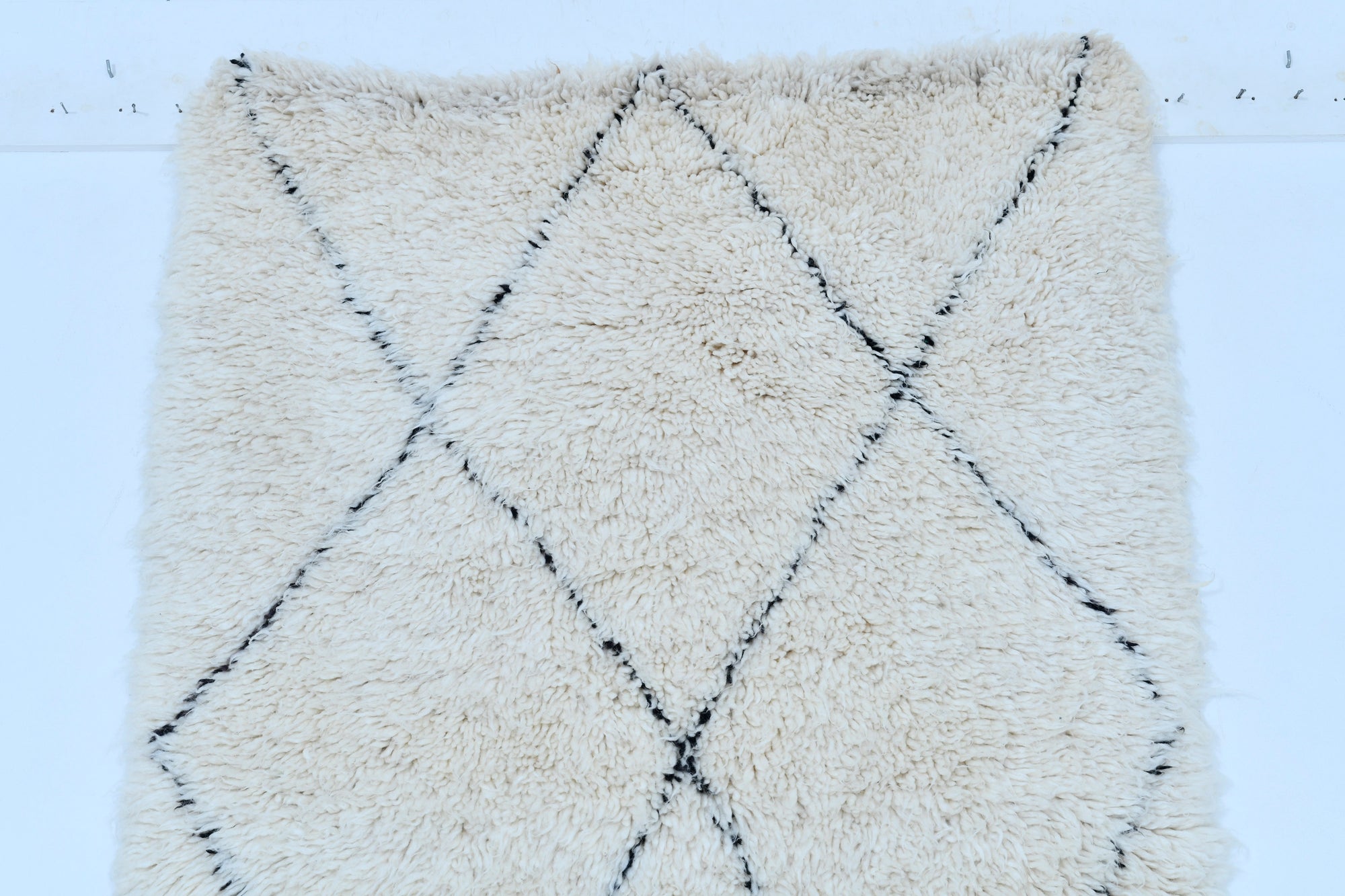 Moroccan custom rug from Beni Ourain, Wool, White