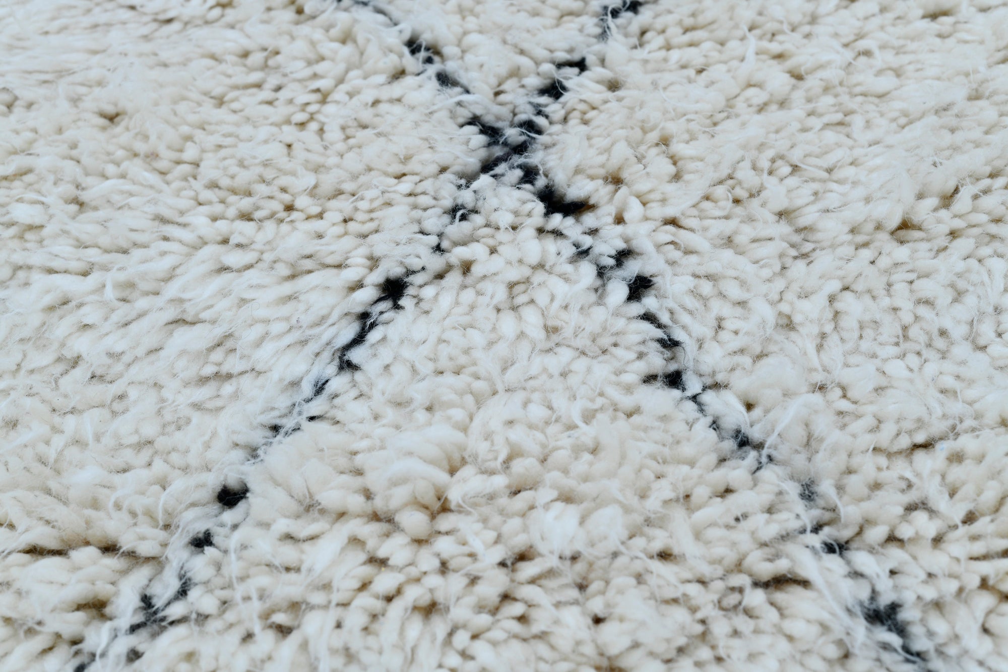 Moroccan custom rug from Beni Ourain, Wool, White