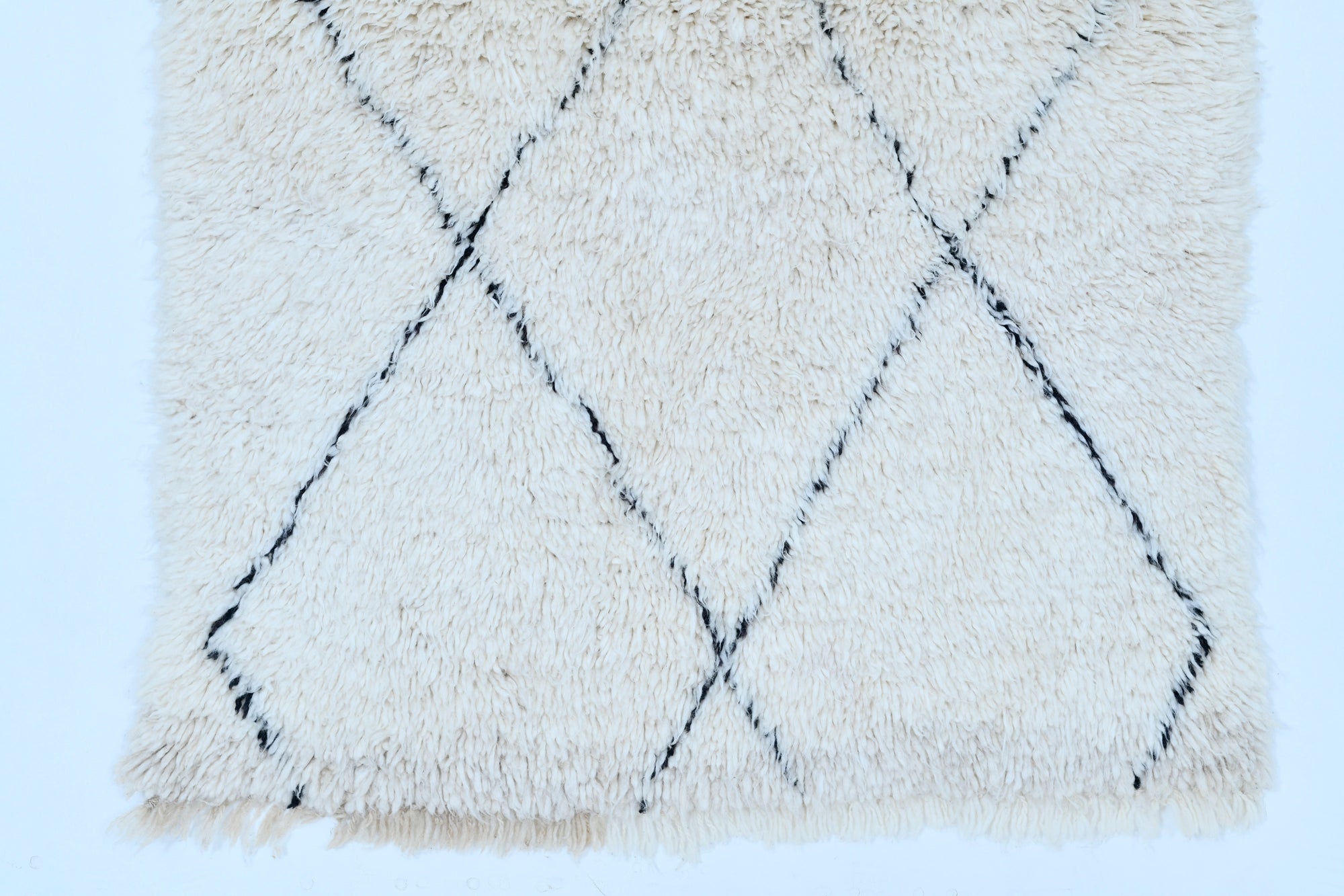 Moroccan custom rug from Beni Ourain, Wool, White