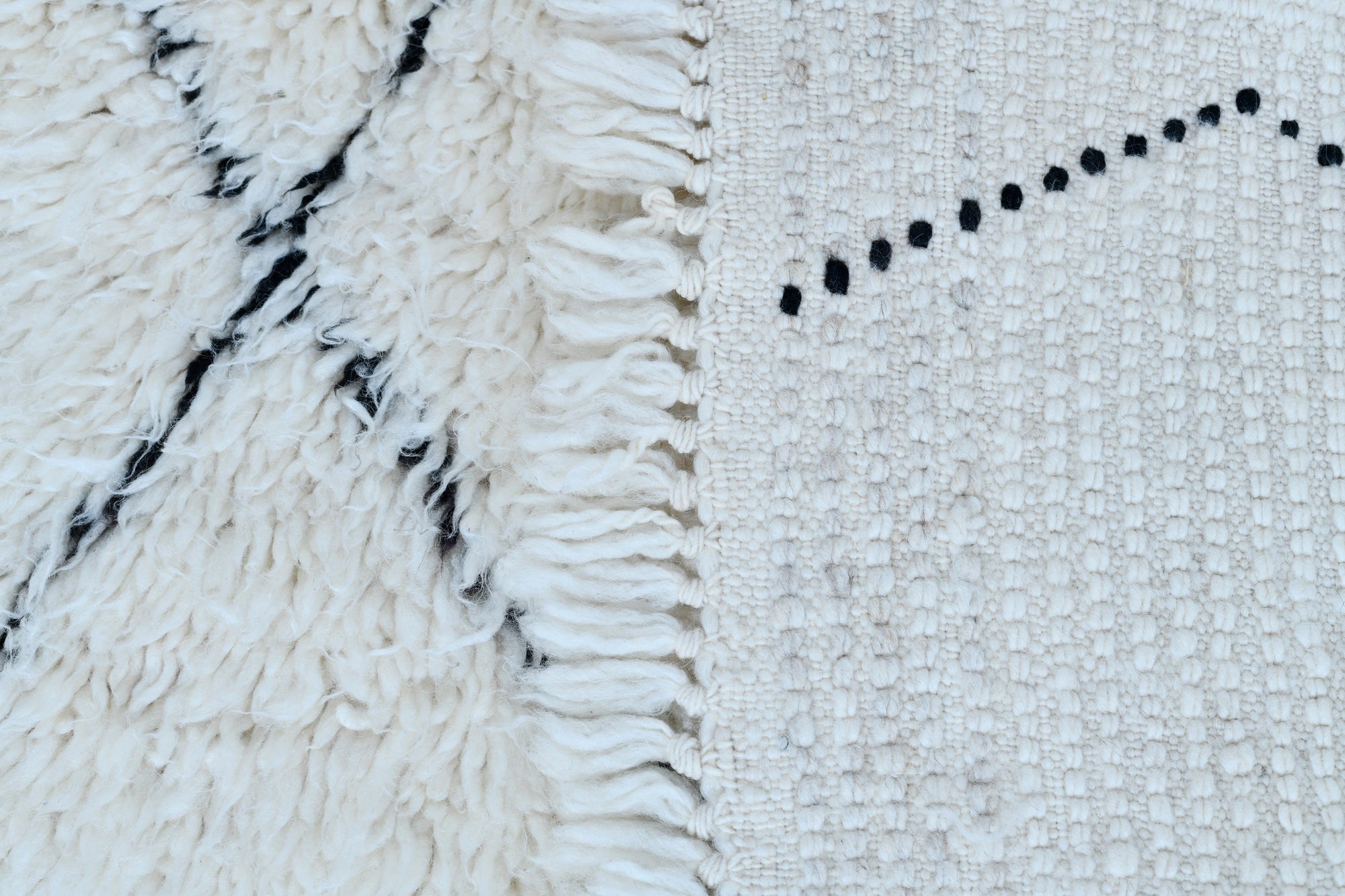 Moroccan custom rug from Beni Ourain, Wool, White