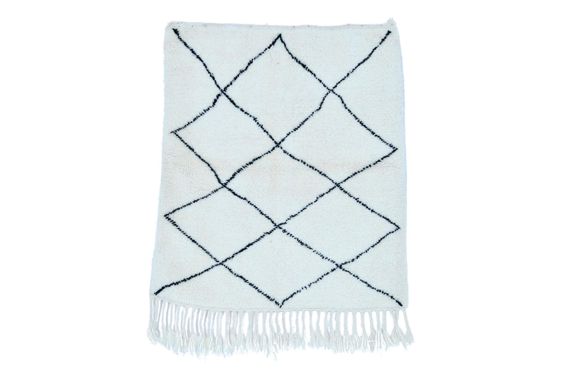 Moroccan custom rug from Beni Ourain, Wool, White
