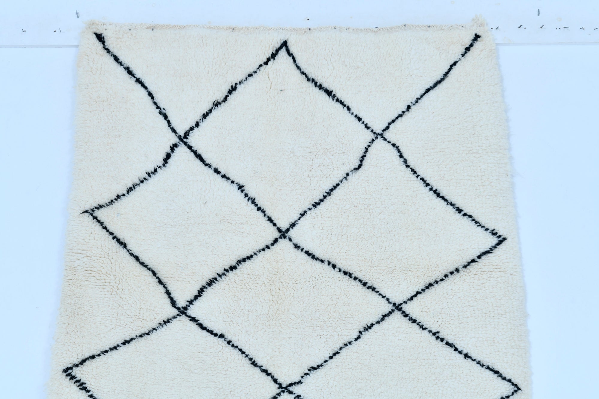 Moroccan custom rug from Beni Ourain, Wool, White