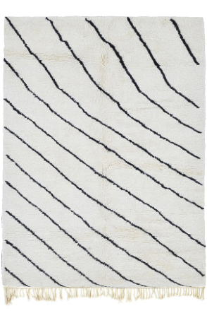 Black and White Shag Rug 3303