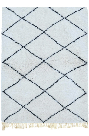 Black & White Moroccan Area Rug 3359