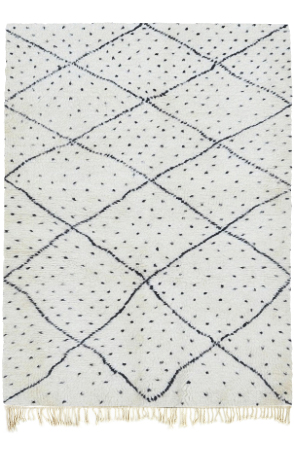 Black & White Moroccan Shag Rug 3363