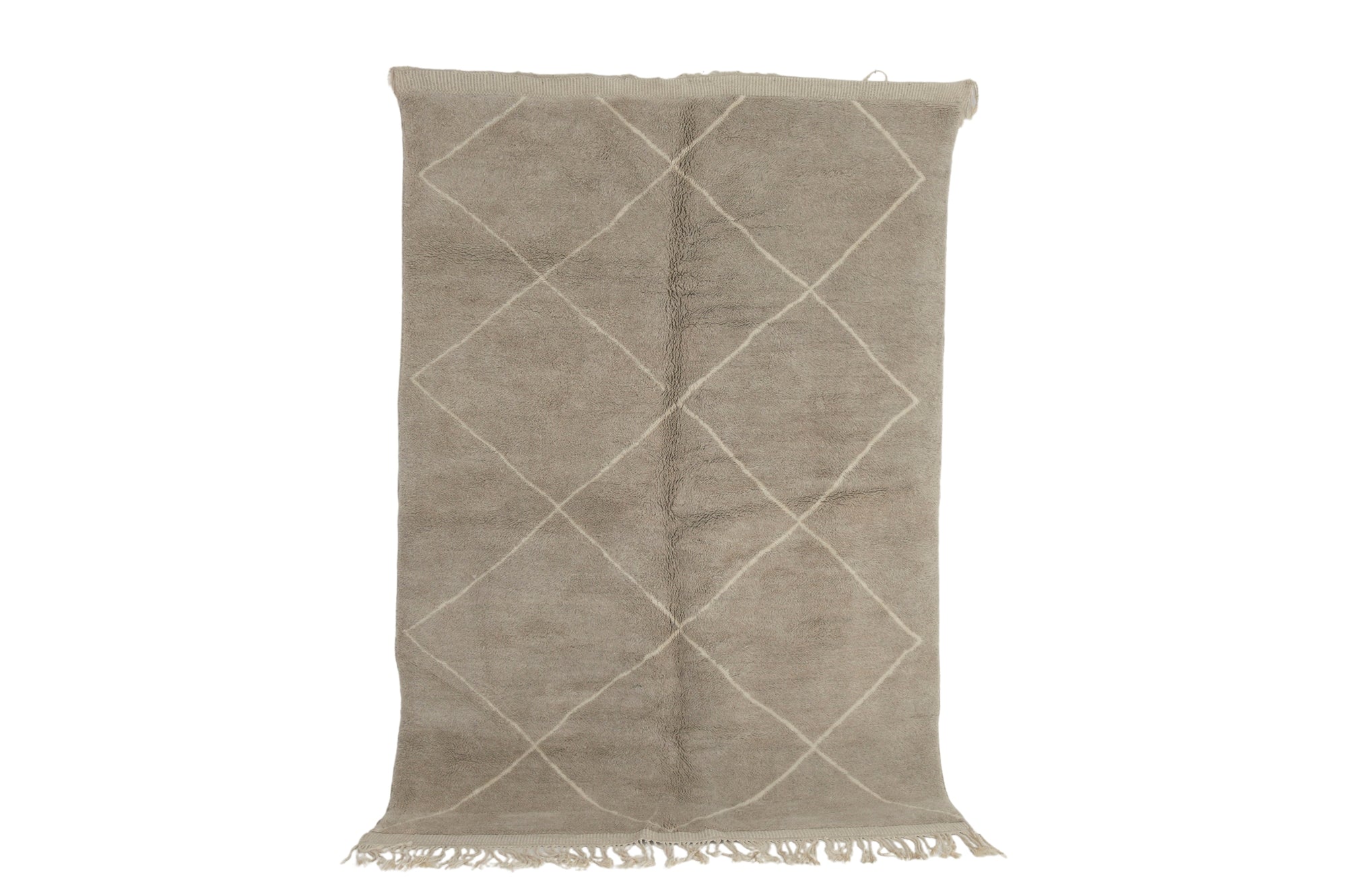 Moroccan custom rug from Beni Ourain, Wool and Thread, Brown