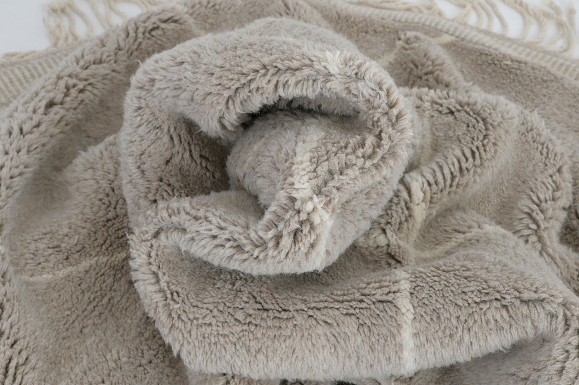 Moroccan custom rug from Beni Ourain, Wool and Thread, Brown