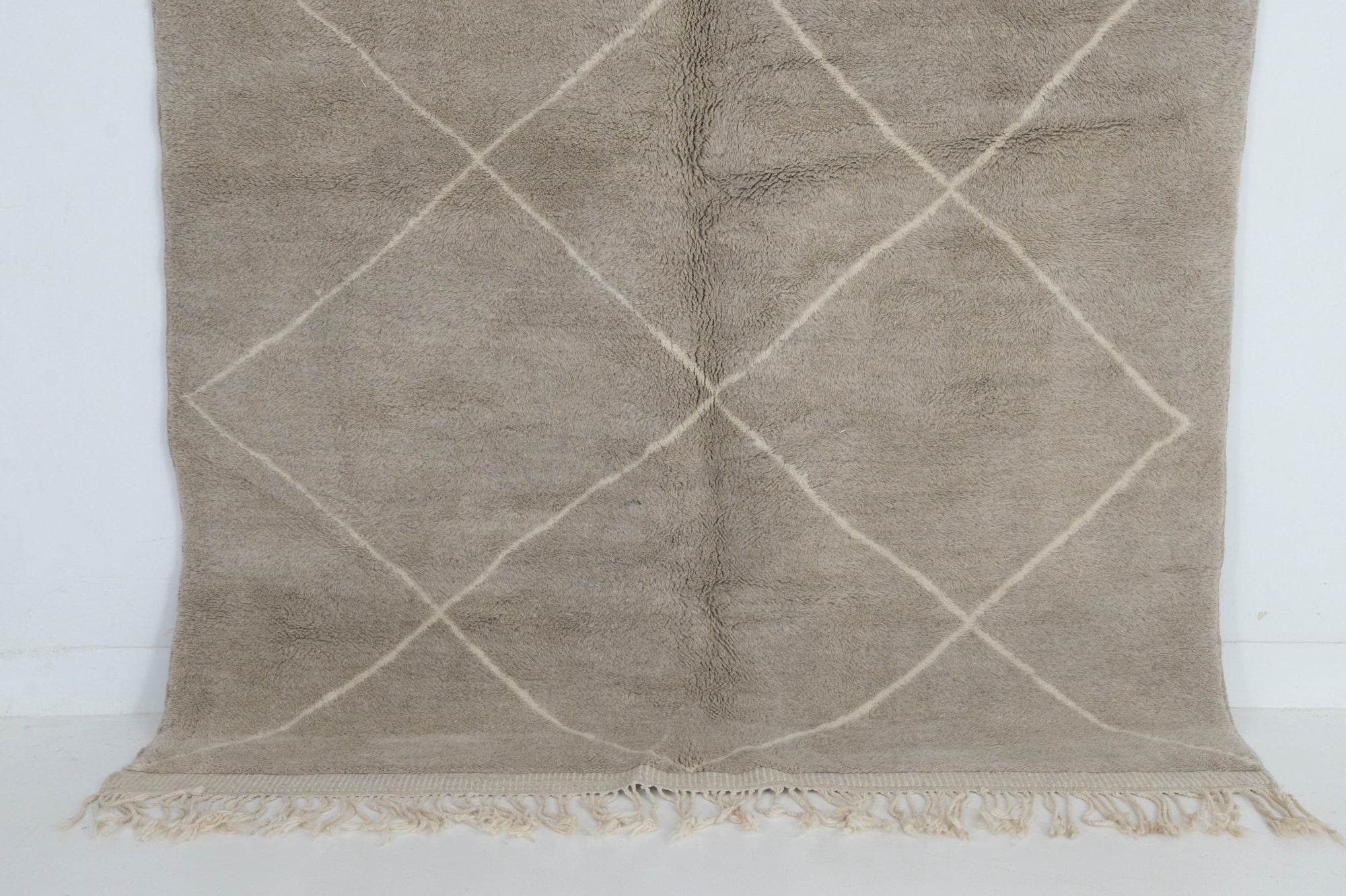 Moroccan custom rug from Beni Ourain, Wool and Thread, Brown