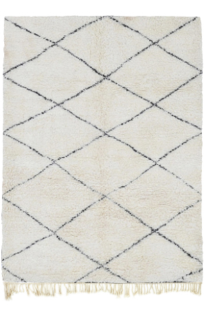 Moroccan Contemporary Black and White Rug 3320