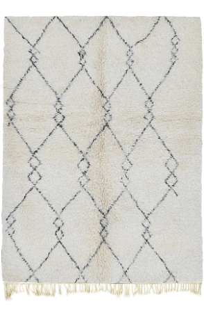 Moroccan Lattice Black and White Rug 3316