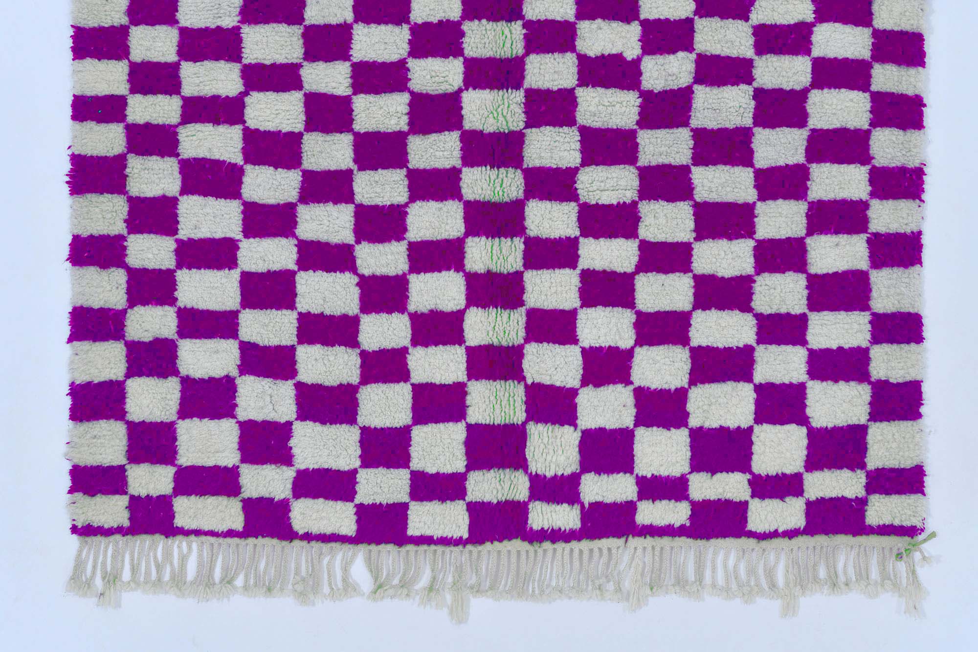 Moroccan custom rug from Beni Ourain, Wool and Thread, Pink