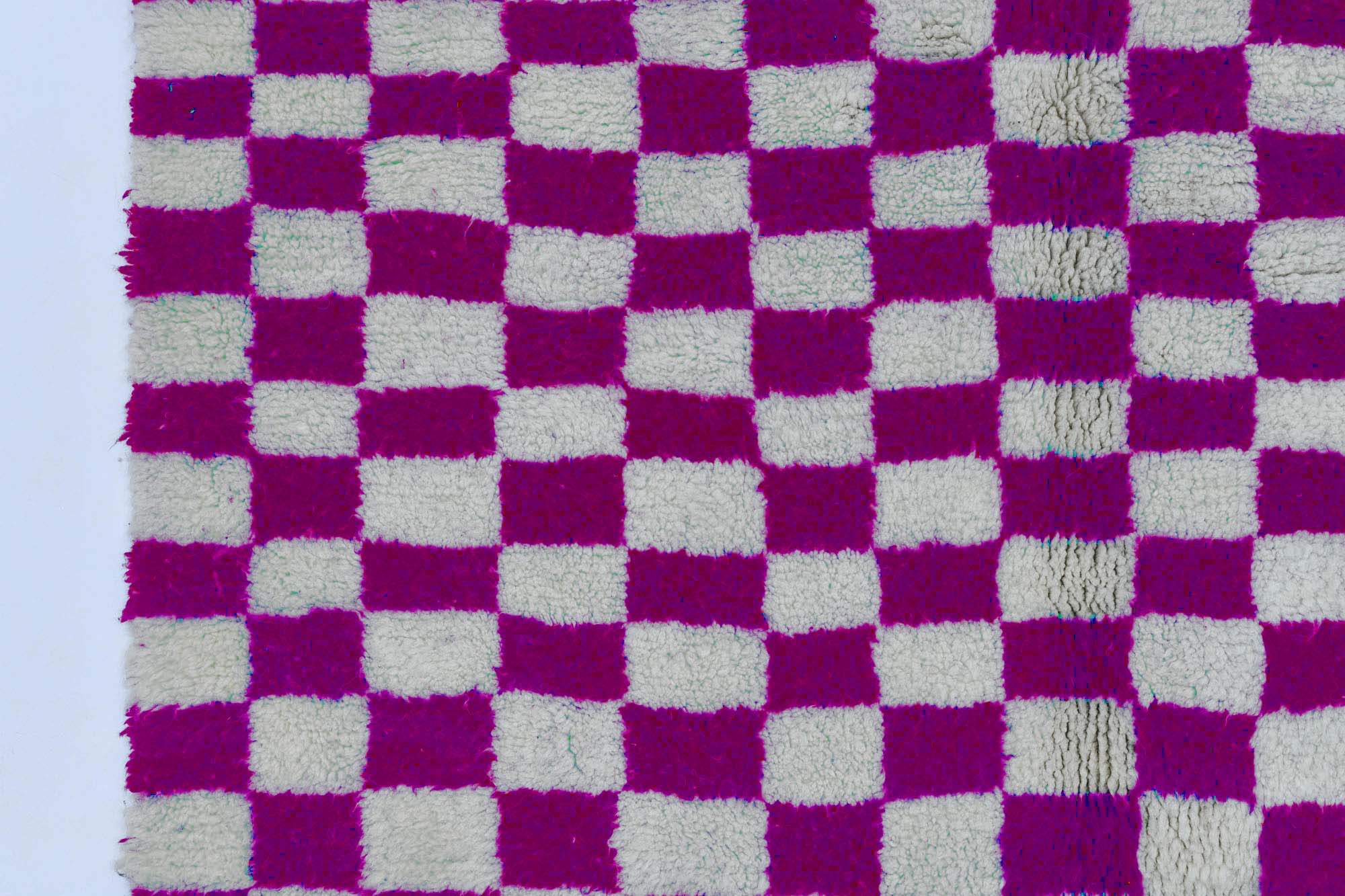 Moroccan custom rug from Beni Ourain, Wool and Thread, Pink