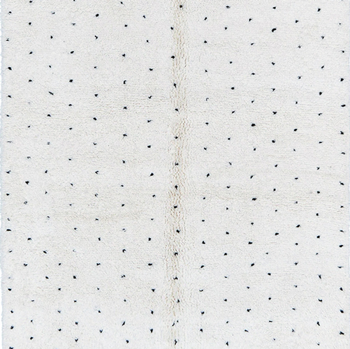 Moroccan custom rug from Beni Ourain, Wool and Thread, black and white