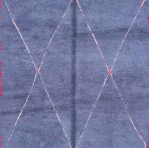 Moroccan custom rug from Beni Ourain, Wool and Thread, Blue
