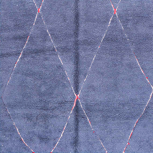 Moroccan custom rug from Beni Ourain, Wool and Thread, Blue