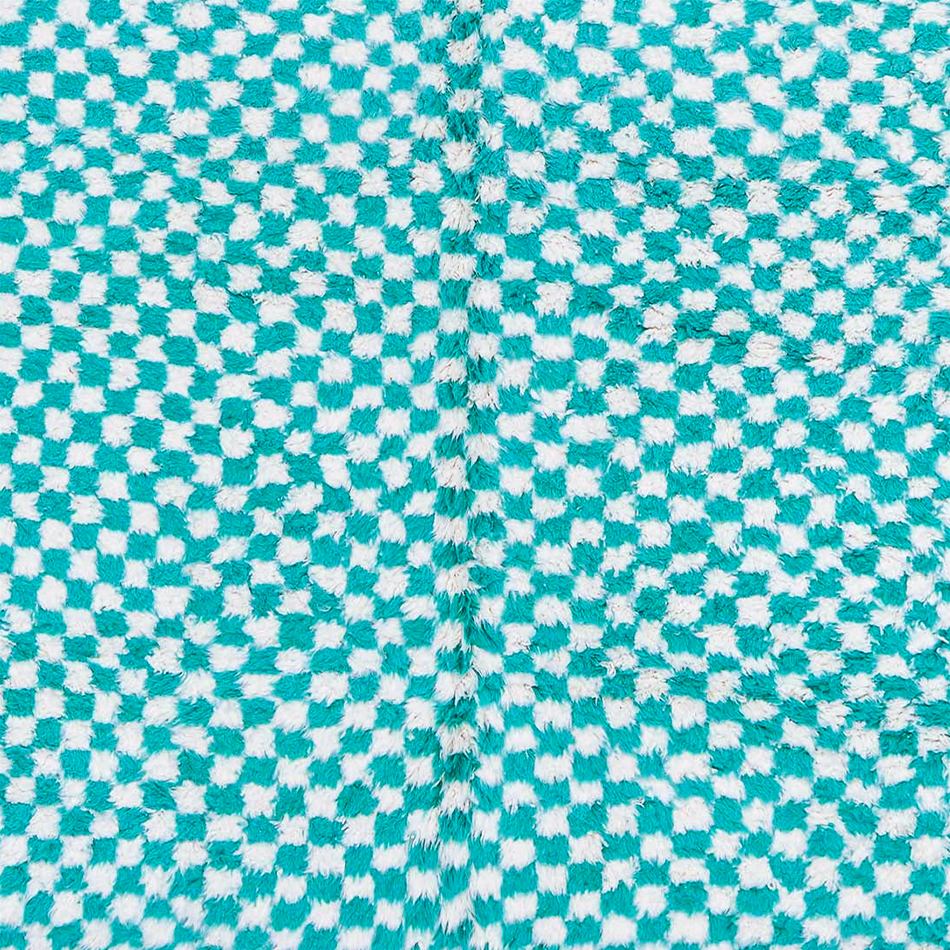 Moroccan custom rug from Beni Ourain, Wool and Thread, Blue