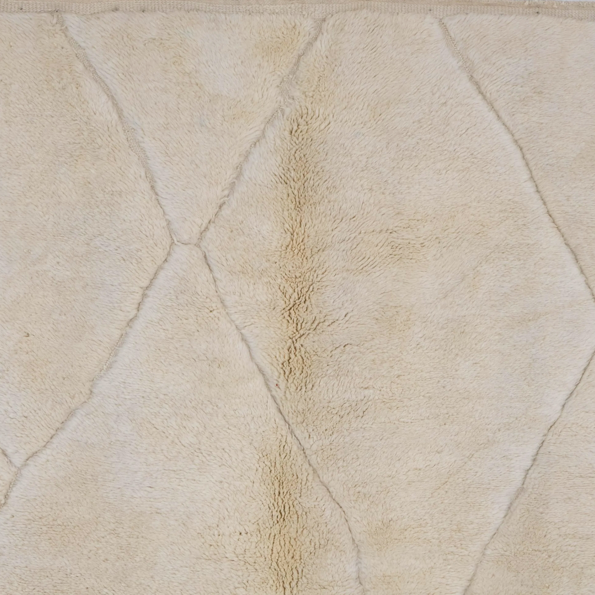 Moroccan custom rug from Beni Ourain, Wool and Thread, White