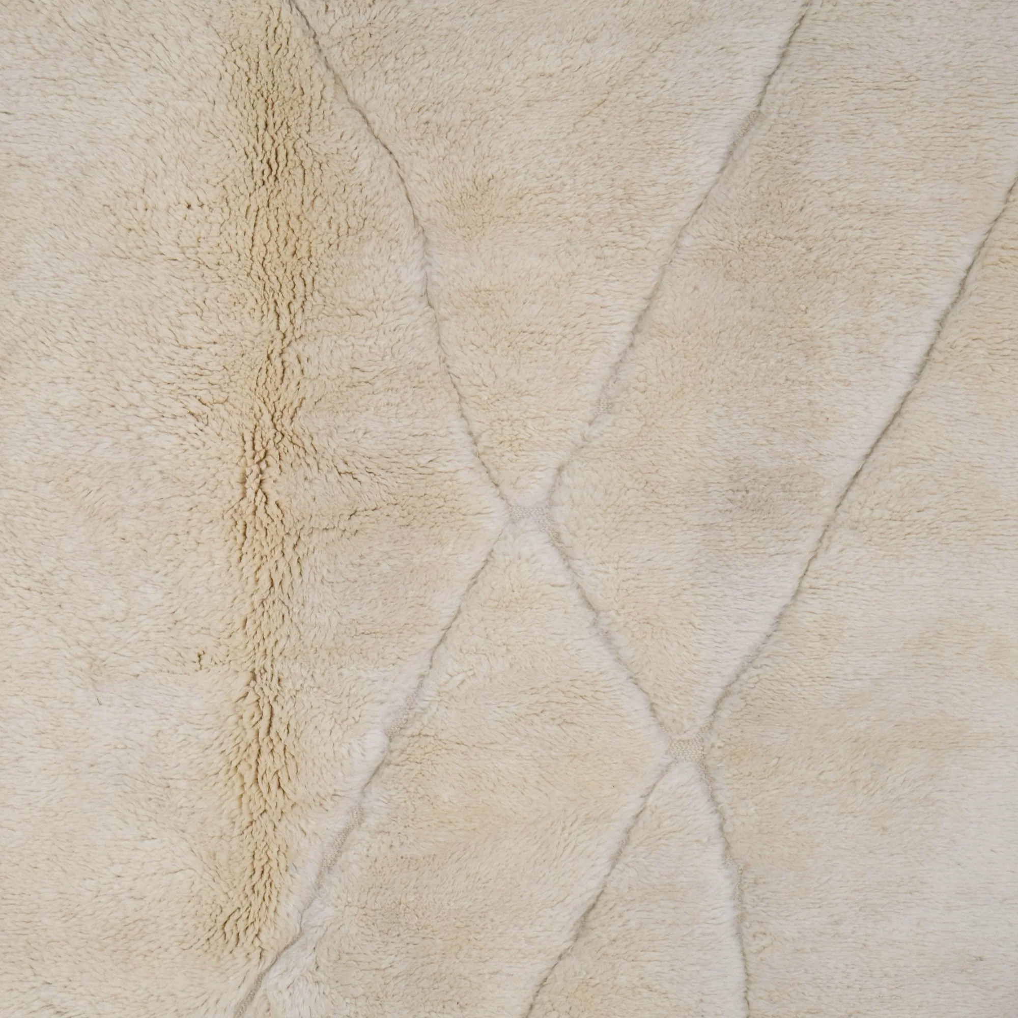 Moroccan custom rug from Beni Ourain, Wool and Thread, White