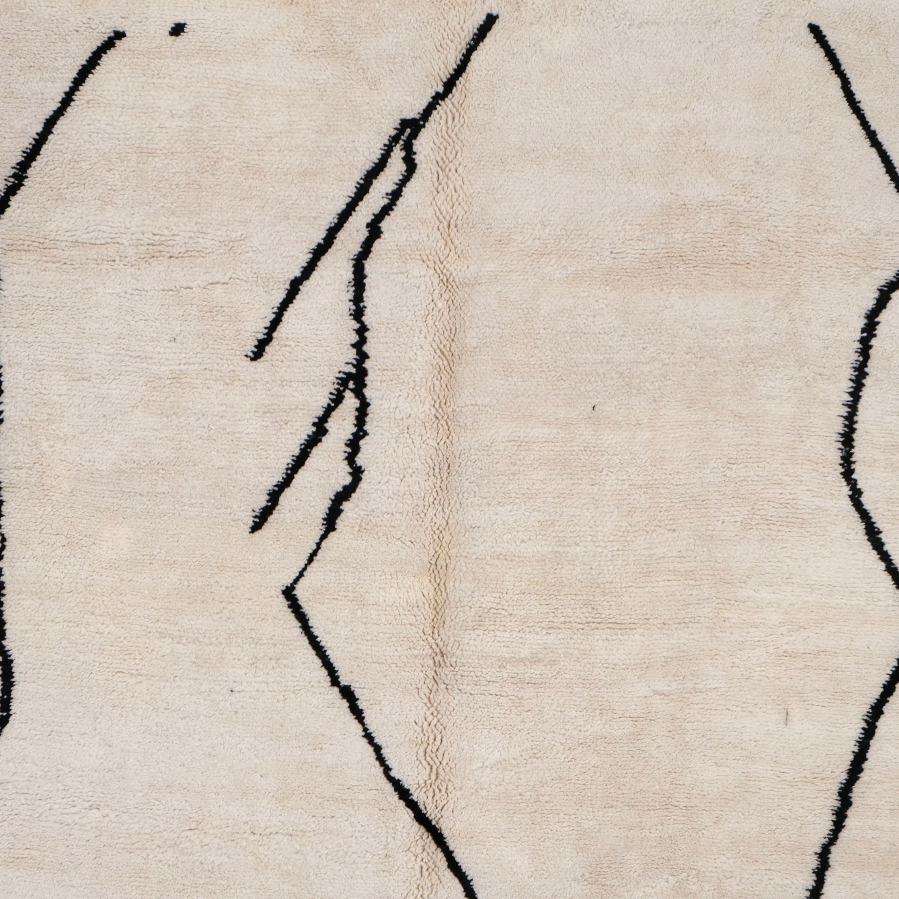 Moroccan custom rug from Beni Ourain, Wool and Thread, White