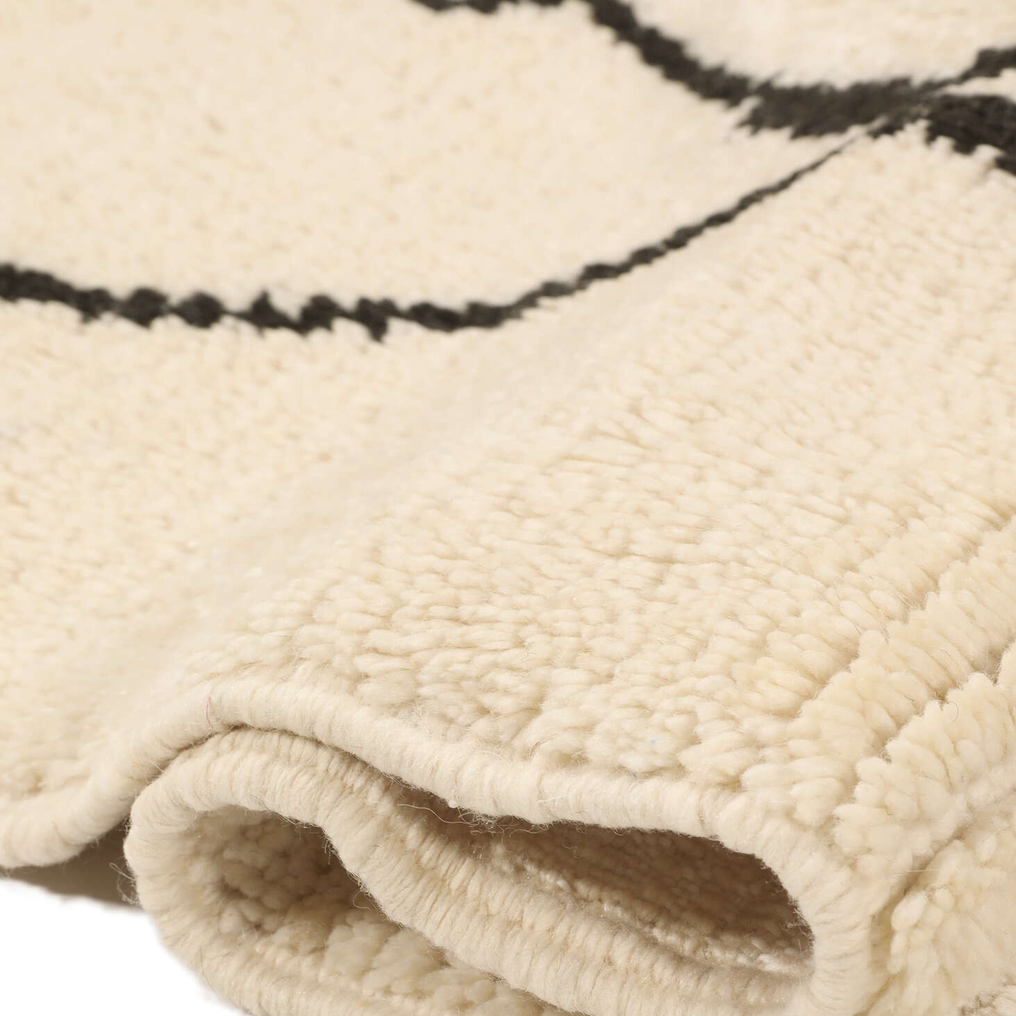 Moroccan custom rug from Beni Ourain, Wool and Thread, White