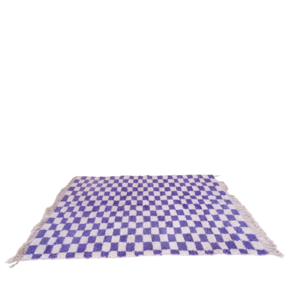 Moroccan custom rug from Beni Ourain, Wool and Thread, Purple